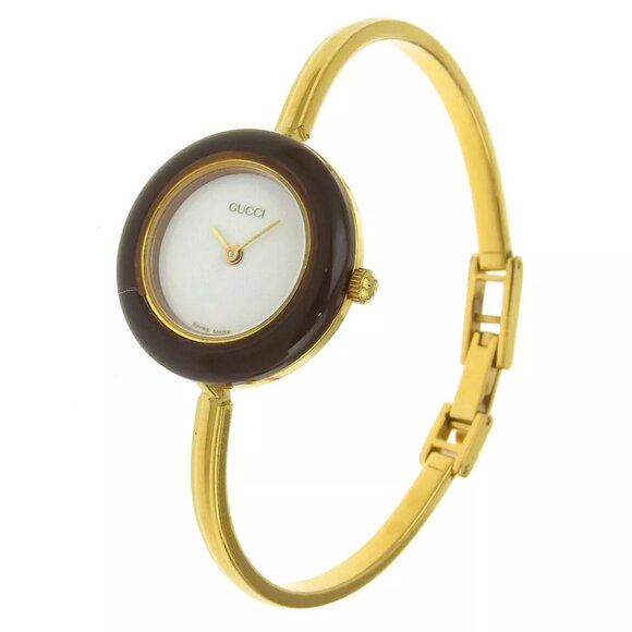 GUCCI Change bezel Watches 11/12.2 WhiteDial Plated Gold Quartz Analog dis... - Picture 1 of 8
